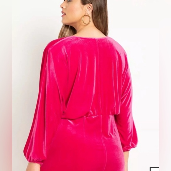 NWT Eloquii Pink Velvet Dolman Sleeve - Picture 2 of 6